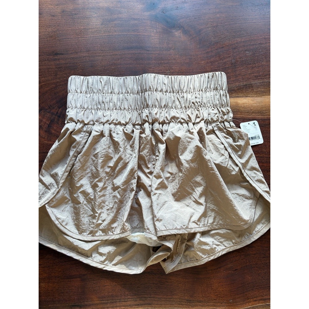 NWT Free People Movement Shorts Women's L FP The Way Home High Waisted Gym Ivory